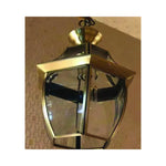 Eliante Curved Lantern Pendant Light – Clear Glass, Brass