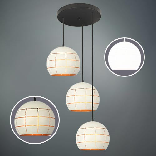 JSPHILO-white 4-146-3xE27 Cluster hangings