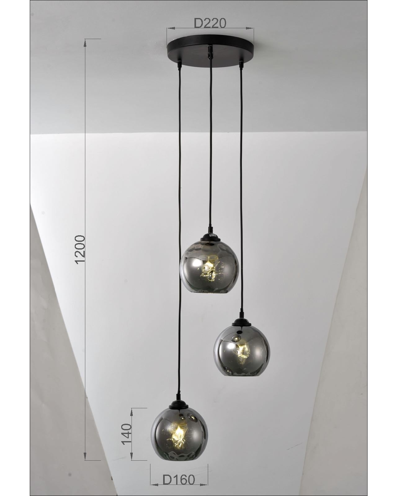 JSPHILO 4-279-3xE27 Impressions Cluster Hanging