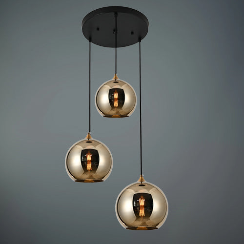 JSPHILO Rose Gold 4-298-3xE27 Impressions Cluster Hanging