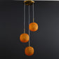 JSPHILO 4-357-3xG9-Amber Impressions Cluster hangings