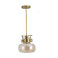 JSPHILO 4-375-1xE27-Gold+Amber Impressions Glass Hangings