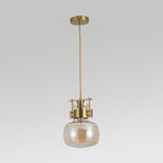 JSPHILO 4-375-1xE27-Gold+Amber Impressions Glass Hangings