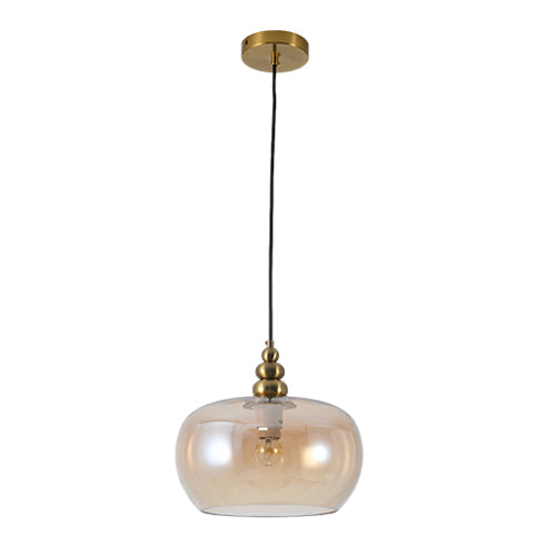 JSPHILO 4-376-1xE27-Amber Impressions Glass Hangings