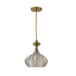 JSPHILO 4-384-1xE27-Gold+Clear Impressions Glass Hangings
