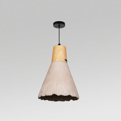 JSPHILO-4-411-1xE27 - Grey Concrete Concrete +Wood Novelty Hanging Light
