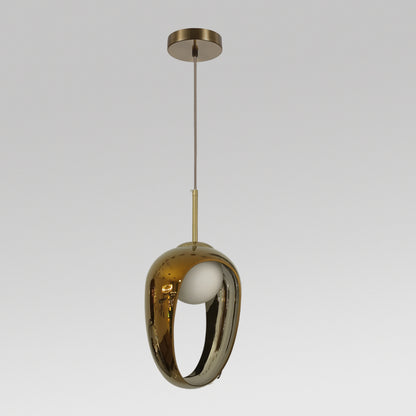 JSPHILO-4-417-1xG9 - Gold & White Metal+Glass Luxury Hanging Light