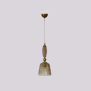JSPHILO-4-420-1xE27 - Coffee Metal+Glass Glass Hanging Light