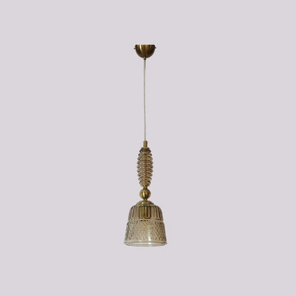JSPHILO-4-420-1xE27 - Coffee Metal+Glass Glass Hanging Light