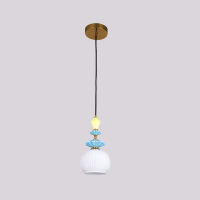 JSPHILO-4-426-1xE27 - Multicolour Metal+Glass Glass Hanging Light