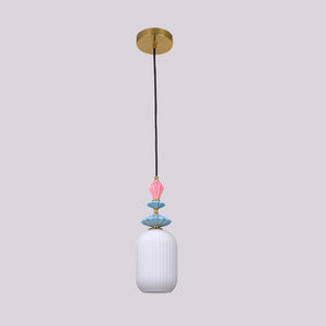 JSPHILO-4-427-1xE27 - Multicolour Metal+Glass Glass Hanging Light