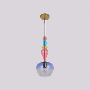JSPHILO-4-428-1xE27 - Multicolour Metal+Glass Glass Hanging Light