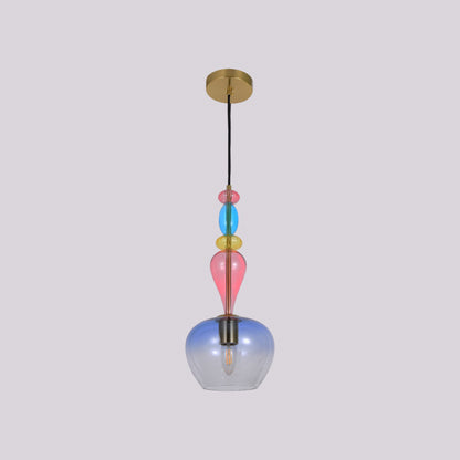 JSPHILO-4-428-1xE27 - Multicolour Metal+Glass Glass Hanging Light