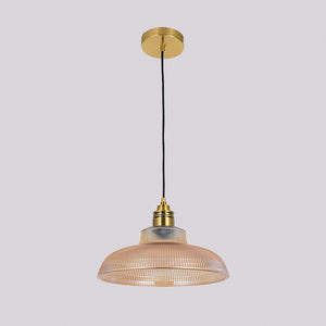 JSPHILO-4-432-1xE27 - Gold & Amber Metal+Glass Glass Hanging Light