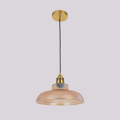 JSPHILO-4-432-1xE27 - Gold & Amber Metal+Glass Glass Hanging Light