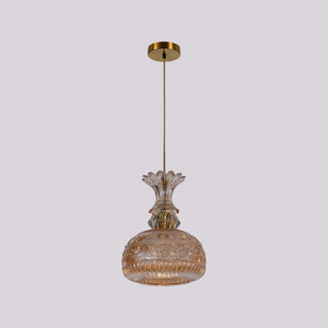 JSPHILO-4-439-1xE27 - Champagne Metal+Glass Glass Hanging Light