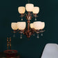 Antique Gold iron Glass Chandeliers  - 4001-6+3 - Included Bulbs