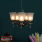 Antique Brass iron Glass Chandeliers  - 4002-5LP - Included Bulbs