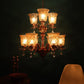 Antique Gold iron Glass Chandeliers  - 4003-6+3 - Included Bulbs