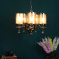 Antique Brass iron Glass Chandeliers  - 4004-5LP - Included Bulbs