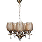 Antique Brass iron Glass Chandeliers  - 4005-5LP - Included Bulbs