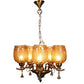 Antique Brass iron Glass Chandeliers  - 4005-5LP - Included Bulbs