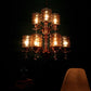 Antique Gold iron Glass Chandeliers  - 4009-6+3 - Included Bulbs
