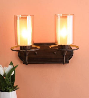 ELIANTE Yellow Glass Wall Sconces - S-33-2W | 3 Years Warranty | Free - LED LAMP