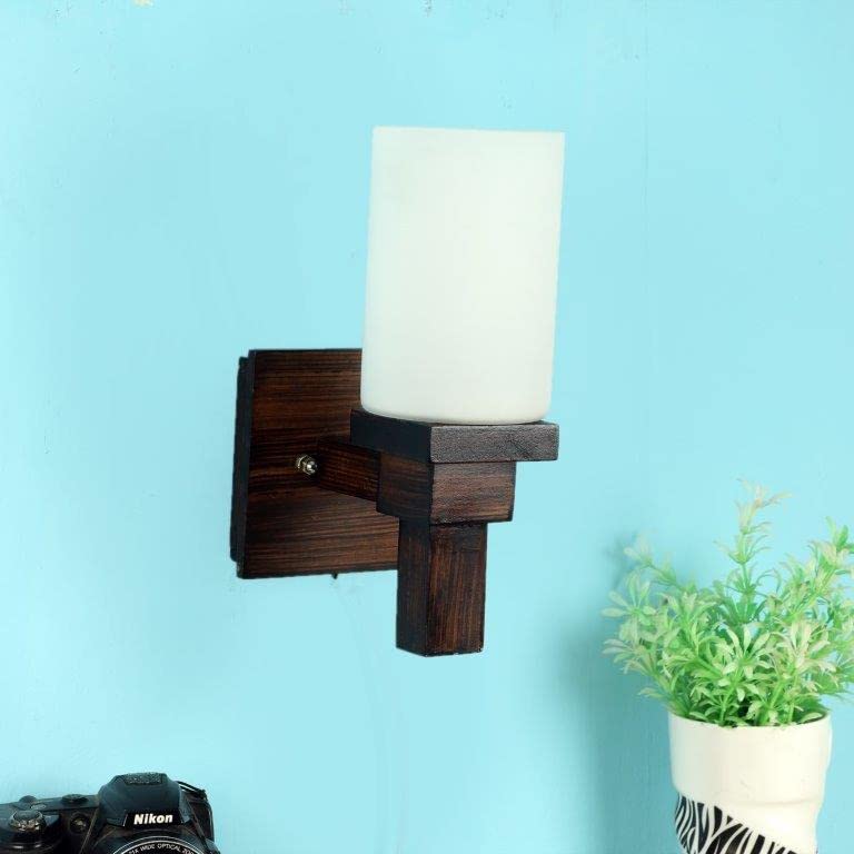 ELIANTE Horay Wood Wall Lights Brown for Living Room, Bedroom, Dining Room, Kitchen | 3 Years Warranty | Free - LED LAMP