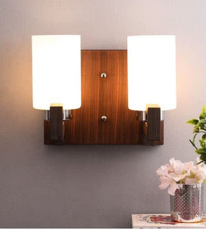 ELIANTE Brown Glass Wall Sconces - S-149-2W | 3 Years Warranty | Free - LED LAMP