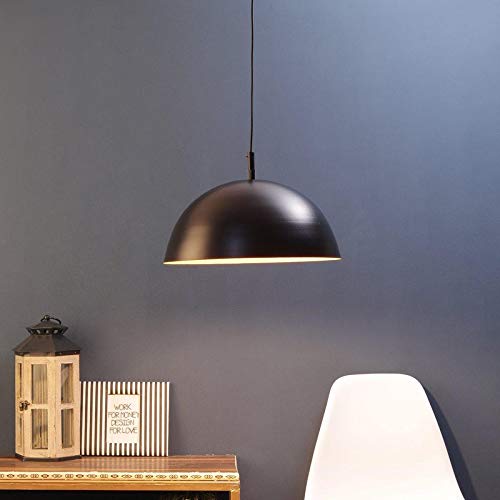 ELIANTE Modern Metal Hanging Light Black for Living Room, Bedroom, Dining Room, Kitchen | P5-BIG-BK-ORANGE - JSL