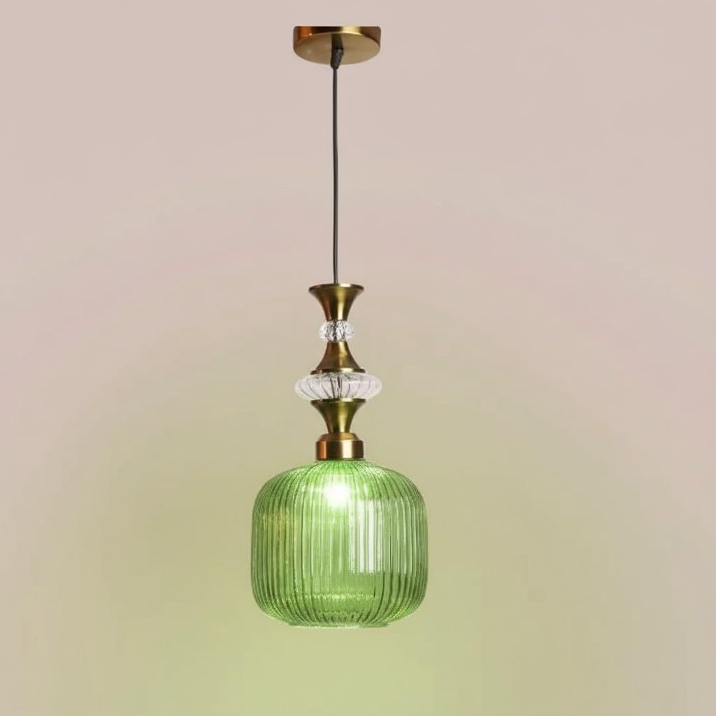 ELIANTE Povque Iron Hanging Light Vintage Decorate Hanging Lamp for Farmhouse Living Room Bedroom Corridor up to 3 years warranty - with LED Lamp(s) Included - JS-1322-HL-GREEN