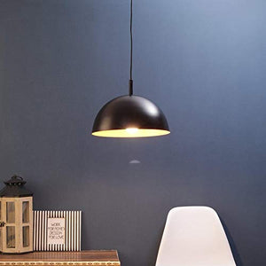ELIANTE -Modern Black - Orange Metal Single Hanging Pendant Ceiling Scone Lamp Lights - P5-BK-Orange-Small - Without Bulb | by Jainsons Lights
