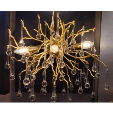ELIANTE by Jainsons Lights | Metal Golden Crystal Chandelier | Chandelier for Home, Office and Hotel | Holder Type - E-27 | Without Bulb