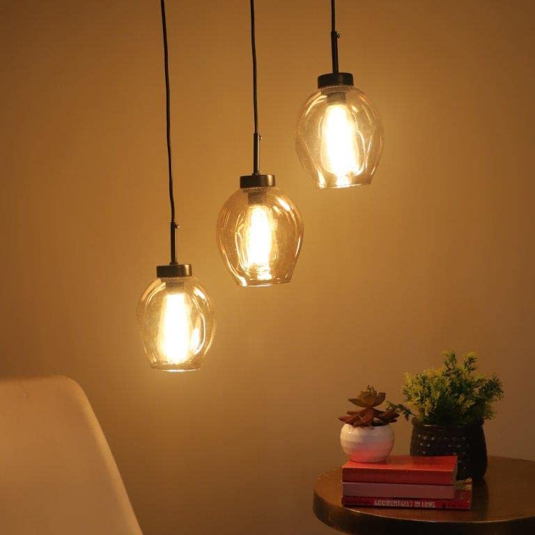 ELIANTE Mournfol Iron Hanging Light Black Cluster Hanging for Living Room, Bedroom, Dining Room, Kitchen | by Jainsons Lights