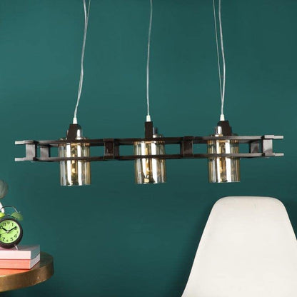 ELIANTE Medulla Group Brown Wood Hanging Light -M-77-3LP-BR - Without Bulb | by Jainsons Lights