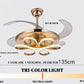 JS-FO - FI-7726 High Speed Modern Chandelier Fans Matt Gold Finish Acrylic Blades Size 1070mm