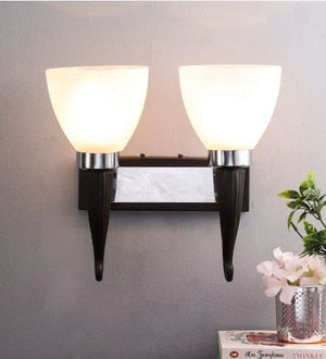 ELIANTE Black Glass Wall Sconces - S-117-2W | 3 Years Warranty | Free - LED LAMP