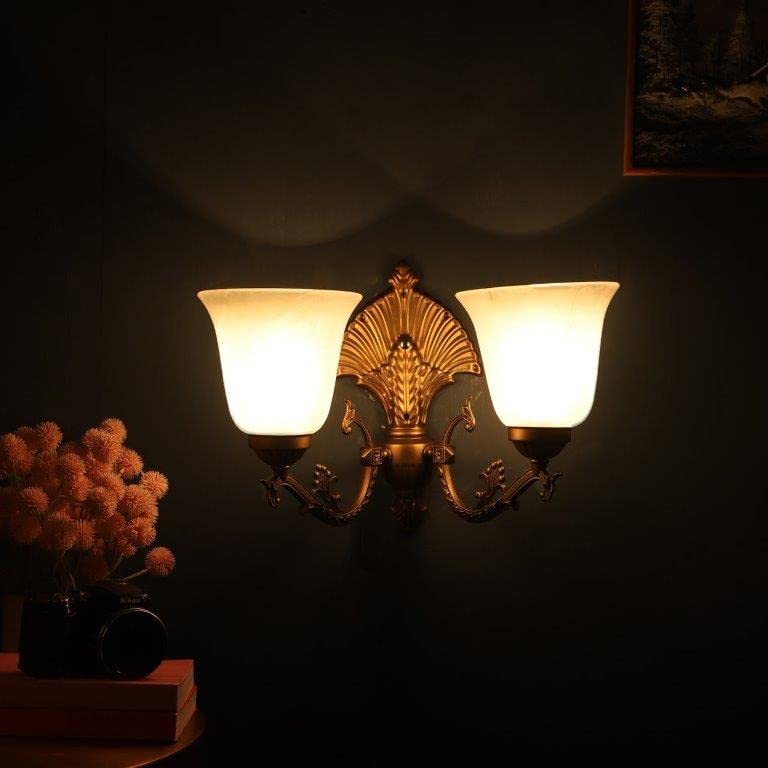 ELIANTE Divinebright Metal Wall Lights Antique Gold for Living Room, Bedroom, Dining Room, Kitchen | by Jainsons Lights