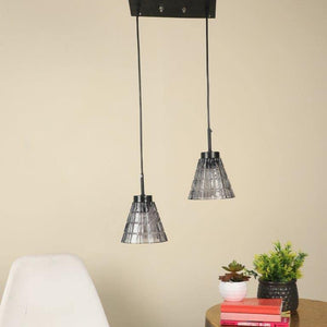 ELIANTE Smoky Black Iron Cluster Hanging by Jainsons Lights - Js-10024-2Lp - Without Bulb | by Jainsons Lights