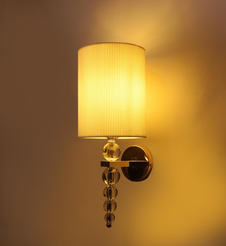 ELIANTE Fabric Wall Light Cream Wall Lamp for Living Room, Bedroom, Dining Room, Kitchen - Without Bulb | by Jainsons Lights