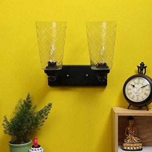 ELIANTE Metal Wall Light Black Wall Lamp for Bedroom, Living Room, Restaurants, Dining, Coffee Shop, Home and Office, Double Bend | by Jainsons Lights