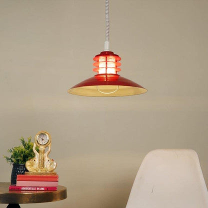 ELIANTE Fitful Red Iron Hanging Lights by Jainsons Lights - Apollo-Delux-Red-Big - Without Bulb | by Jainsons Lights