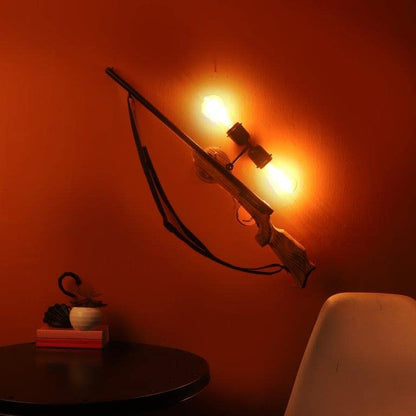 ELIANTE Silken Brown and Black Wood and Iron Wall Light by Jainsons Lights - Js-Big- Gun-2W - Without Bulb | by Jainsons Lights