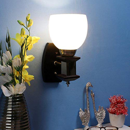 ELIANTE - Black Wood Wall Light Indoor Wall Sconce Vanity Light for Hallway Bathroom Kitchen Living Room - 830-1W - by Jainsons Lights - Without Bulb | by Jainsons Lights