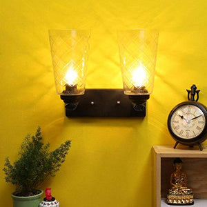 ELIANTE Metal Wall Light Black Wall Lamp for Bedroom, Living Room, Restaurants, Dining, Coffee Shop, Home and Office, Double Bend | by Jainsons Lights