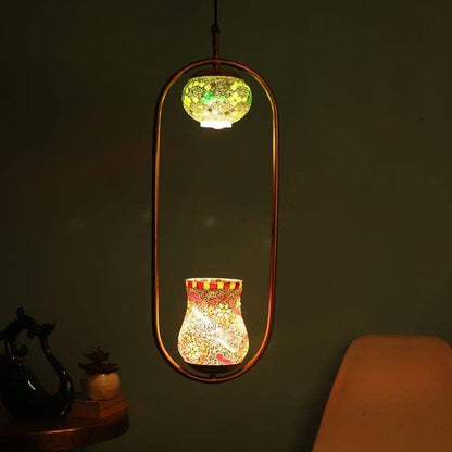 ELIANTE Explanatory Gold Iron Hanging Light for Home by Jainsons Lights - Js-4747-2Lp - Without Bulb | by Jainsons Lights