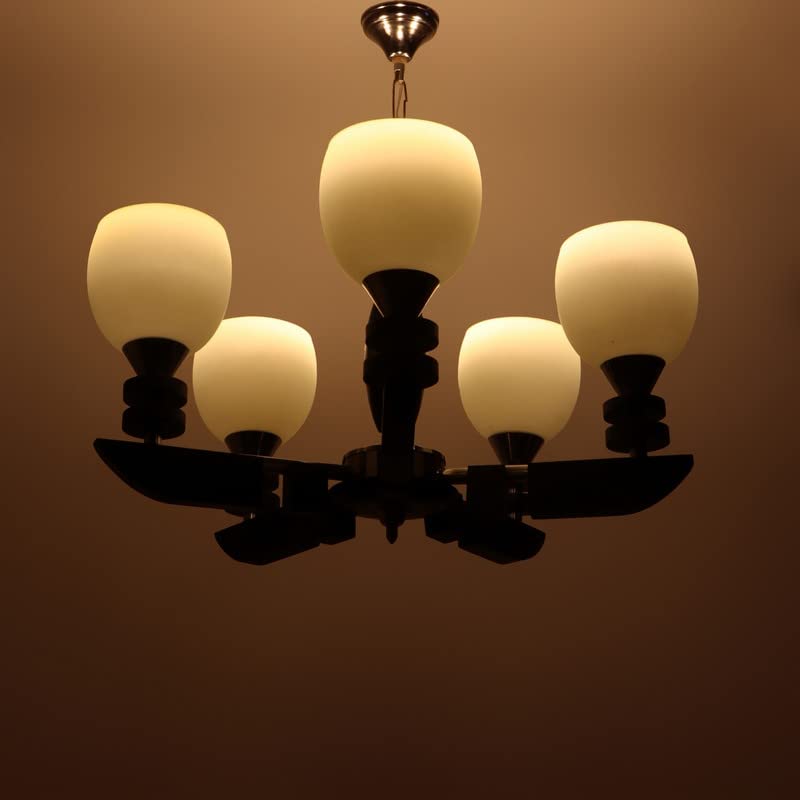 ELIANTE Metal Chandelier Silver for Living Room, Bedroom, Dining Room, Kitchen | by Jainsons Lights