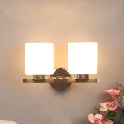 ELIANTE Iron Wall Light Chrome Base White Glass Shade Wall Light for Living Room, Bedroom, Dining Room, Kitchen | by Jainsons Lights