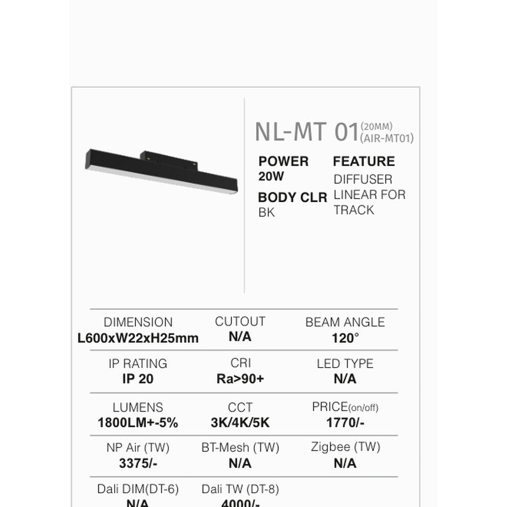 NL-MT 01 Diffuser Linear 20W 600mm